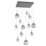 Gem Square Multi Light Pendant - Graphite / Smoke