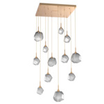 Gem Square Multi Light Pendant - Novel Brass / Smoke