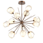 Gem Starburst Chandelier - Burnished Bronze / Amber