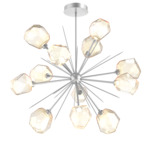 Gem Starburst Chandelier - Classic Silver / Amber