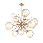 Gem Starburst Chandelier - Novel Brass / Amber