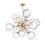 Gem Starburst Chandelier - Novel Brass / Clear