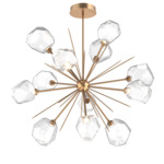 Gem Starburst Chandelier - Novel Brass / Clear