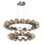 Gem Two Tier Radial Ring Chandelier - Classic Silver / Bronze