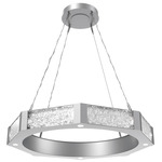 Glacier Ring Chandelier - Classic Silver / Clear Cast Glass