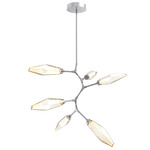 Rock Crystal Modern Vine Chandelier - Classic Silver / Chilled Amber