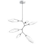 Rock Crystal Modern Vine Chandelier - Classic Silver / Chilled Clear