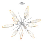 Rock Crystal Starburst Chandelier - Classic Silver / Chilled Amber