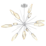Rock Crystal Starburst Chandelier - Classic Silver / Chilled Amber