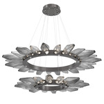 Rock Crystal Two Tier Radial Ring Pendant - Graphite / Chilled Smoke