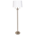 Caspian Floor Lamp - Satin Nickel / Off White