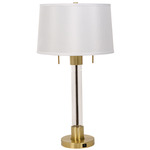 Caspian Table Lamp with USB port - Brushed Brass / Off White