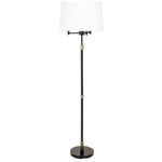 Killington Floor Lamp - Black / Polished Nickel / Off White