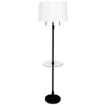 Killington Floor Lamp with Table - Black / Off White