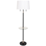 Killington Floor Lamp with Table - Black / Polished Nickel / Off White