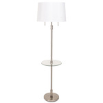Killington Floor Lamp with Table - Satin Nickel / Off White