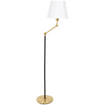 Taylor Adjustable Floor Lamp - Brushed Brass / Off White