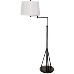 Tripod Swing-arm Floor Lamp - Black / Off White