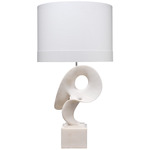 Obscure Table Lamp - White / White Linen