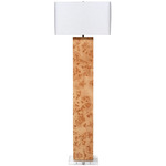 Parallel Floor Lamp - Natural Burl Wood / White Linen