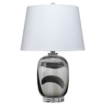 Graphic Table Lamp - Black/ Beige / White Linen