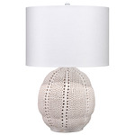 Lunar Table Lamp - White / White Linen