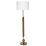 Ravel Floor Lamp - Antique Brass / White Linen