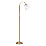 Swan Floor Lamp - Antique Brass / Clear