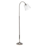 Swan Floor Lamp - Nickel / Clear