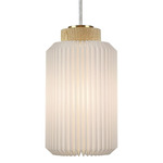 Cylinder Pendant - Light Oak / White