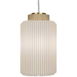Cylinder Pendant - Light Oak / White