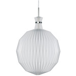Model 101 Lantern Pendant with Metallic Accent - Stainless Steel / White