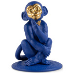 Little Monkey Figurine - Klein Blue / Gold