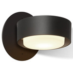 Plaff-On! Outdoor Disc Wall Sconce - Black / Opal