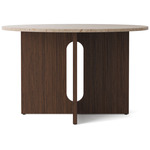 Androgyne Round Dining Table - Dark Stained Oak / Kunis Breccia Sand