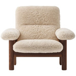 Brasilia Lounge Chair - Dark Stained Oak / Natural Sheepskin