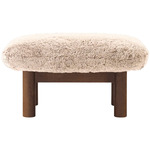 Brasilia Ottoman - Dark Stained Oak / Natural Sheepskin