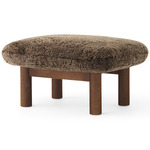 Brasilia Ottoman - Dark Stained Oak / Root Sheepskin