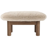 Brasilia Ottoman - Walnut / Natural Sheepskin