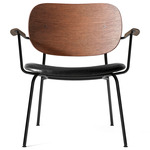 Co Upholstered Seat Lounge Chair - Black / Dark Oak / Dakar Black Leather