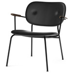 Co Upholstered Lounge Chair - Black / Dark Oak / Dakar Black Leather