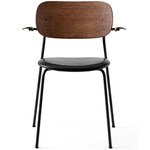 Co Upholstered Seat Armchair - Black / Dark Oak / Ultra Black Leather