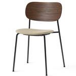 Co Upholstered Seat Dining Chair - Black / Dark Oak / Beige Boucle