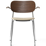 Co Upholstered Seat Armchair - Chrome / Dark Oak / Beige Boucle