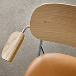 Co Upholstered Seat Armchair - Chrome / Natural Oak / Dakar Cognac Leather
