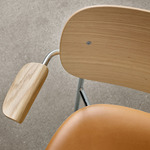 Co Upholstered Seat Armchair - Chrome / Natural Oak / Dakar Cognac Leather