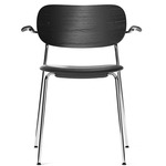 Co Upholstered Seat Armchair - Chrome / Black Oak / Dakar Black Leather