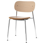 Co Upholstered Seat Dining Chair - Chrome / Natural Oak / Dakar Cognac Leather