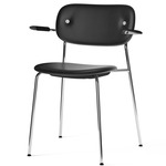 Co Upholstered Armchair - Chrome / Black Oak / Dakar Black Leather