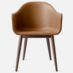 Harbour Wooden Base Armchair - Dark Stained Oak / Dakar Cognac Leather